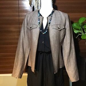 Isaac Mizrahi brown suit blazer/jacket
